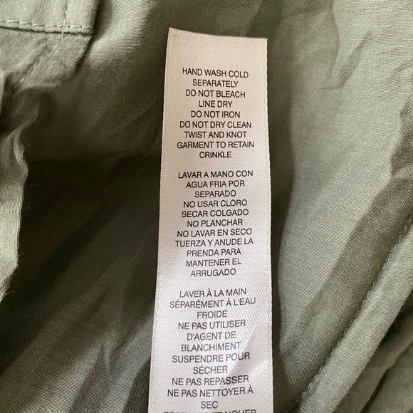 Chicos Size 0( XS)Womens Top Green Silk/Cotton Blend Studded Pockets Long Sleeve - Picture 9 of 14